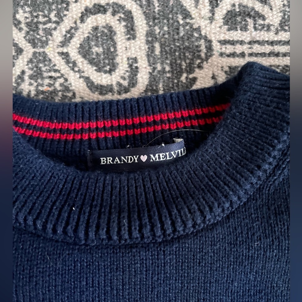 NWOT Brandy Melville Red & White Stripped Sweater: Size M - Picture 2 of 3